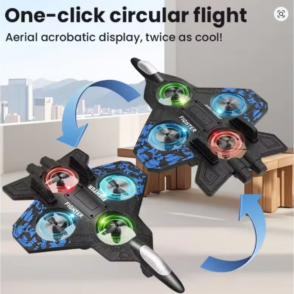 Advanced Fighter Jet RC Drone Upgraded Version with 360 Flips & LED Lights