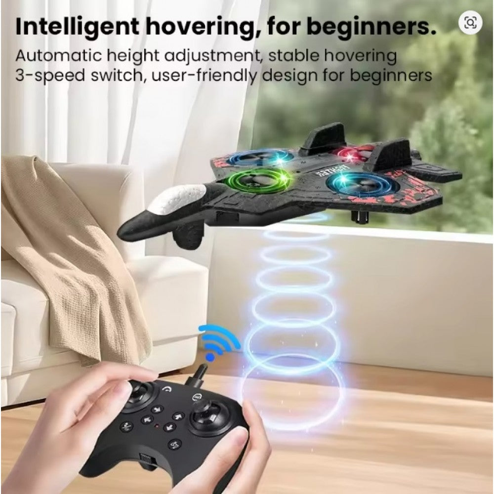 Advanced Fighter Jet RC Drone Upgraded Version with 360 Flips & LED Lights